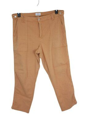 Pistola Utility Crop Pants Womens Tan Relaxed Fit Cotton Blend Size 33 High Rise